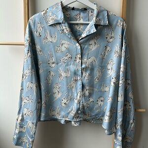Zara silky feel top with dogs size M 🐶🐕🐾